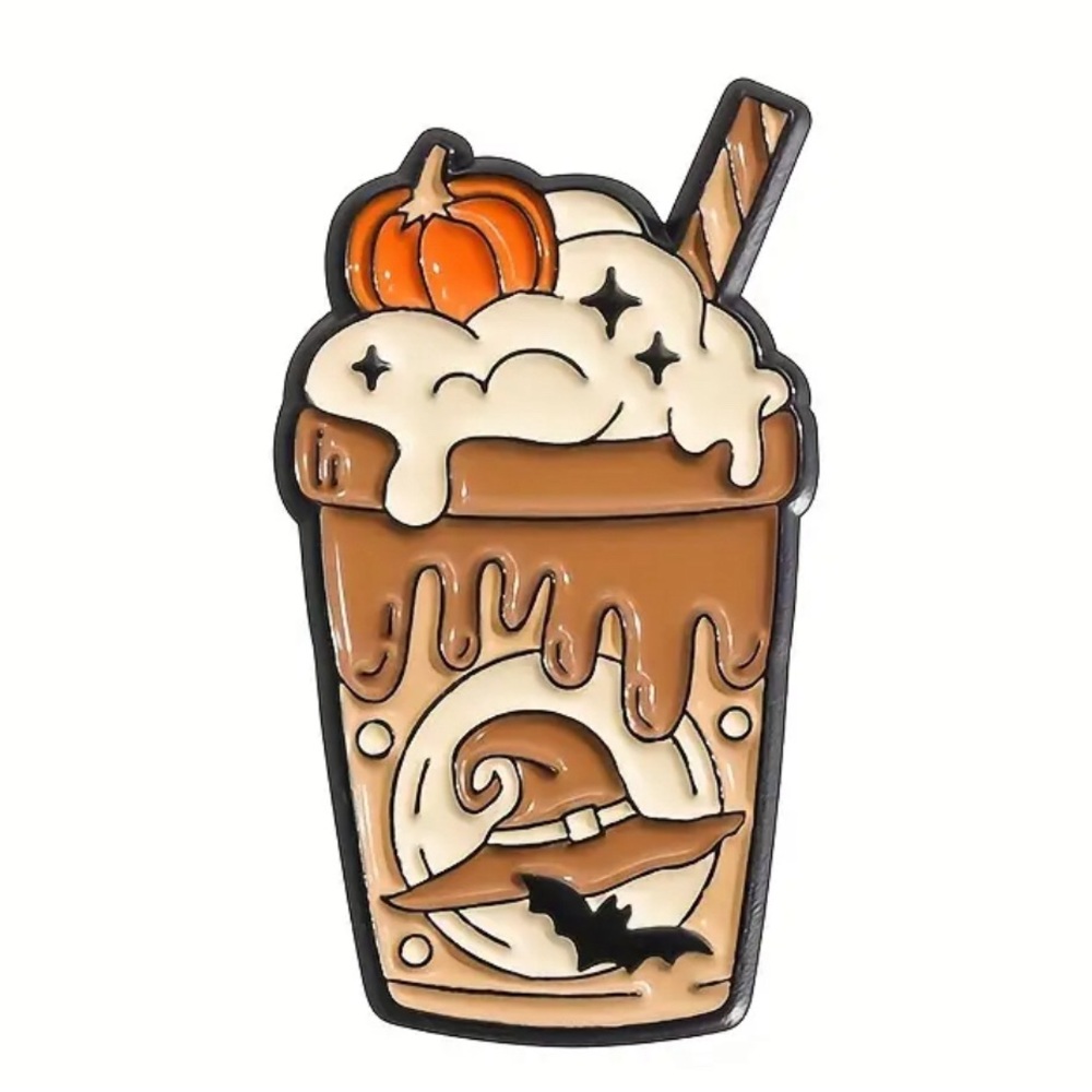 Witch hat coffee enamel pin